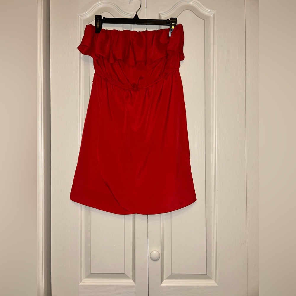 Forever 21 Red Ruffle Top Sleeveless Dress